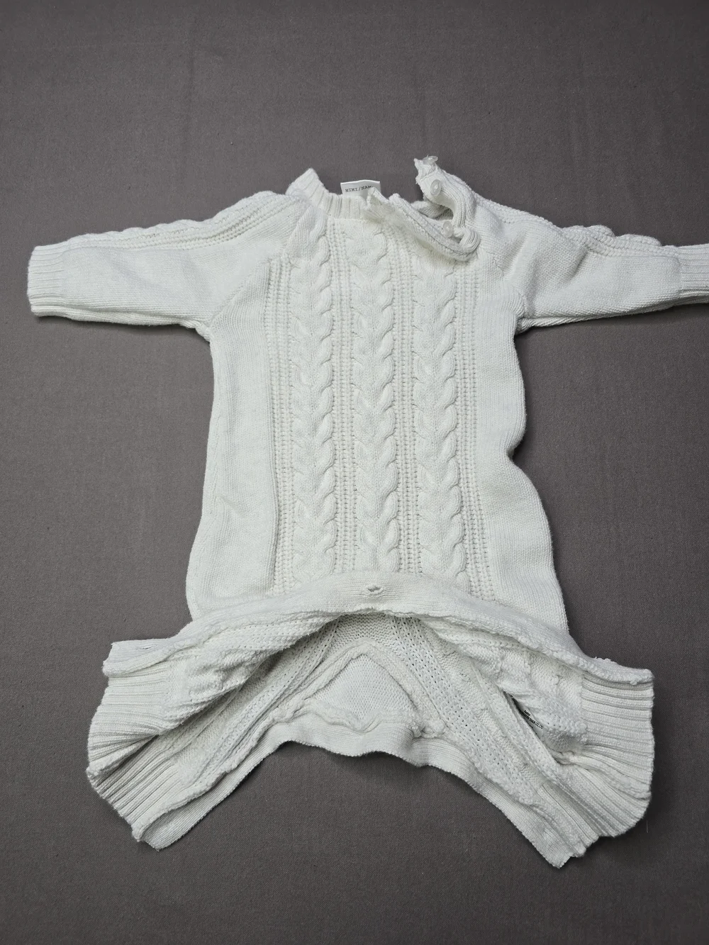 Ciraf Baby Cable Knit Romper White 100% Cotton Size 62 (2-4M) One Piece